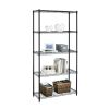 Black Metal 5-Shelf Heavy Duty Shelving Unit Storage Rack