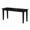 Solid Wood Entryway Accent Bench in Black