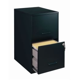 Black Metal 2-Drawer Vertical Filing File Cabinet - Made in USA