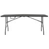 Black 6-Ft Centerfold Folding Table with Weather Resistant Top