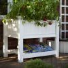 Elevated Planter Raised Grow Bed in White Vinyl