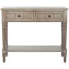 Console Accent Table Traditional Style Sofa Table in Distressed Cream