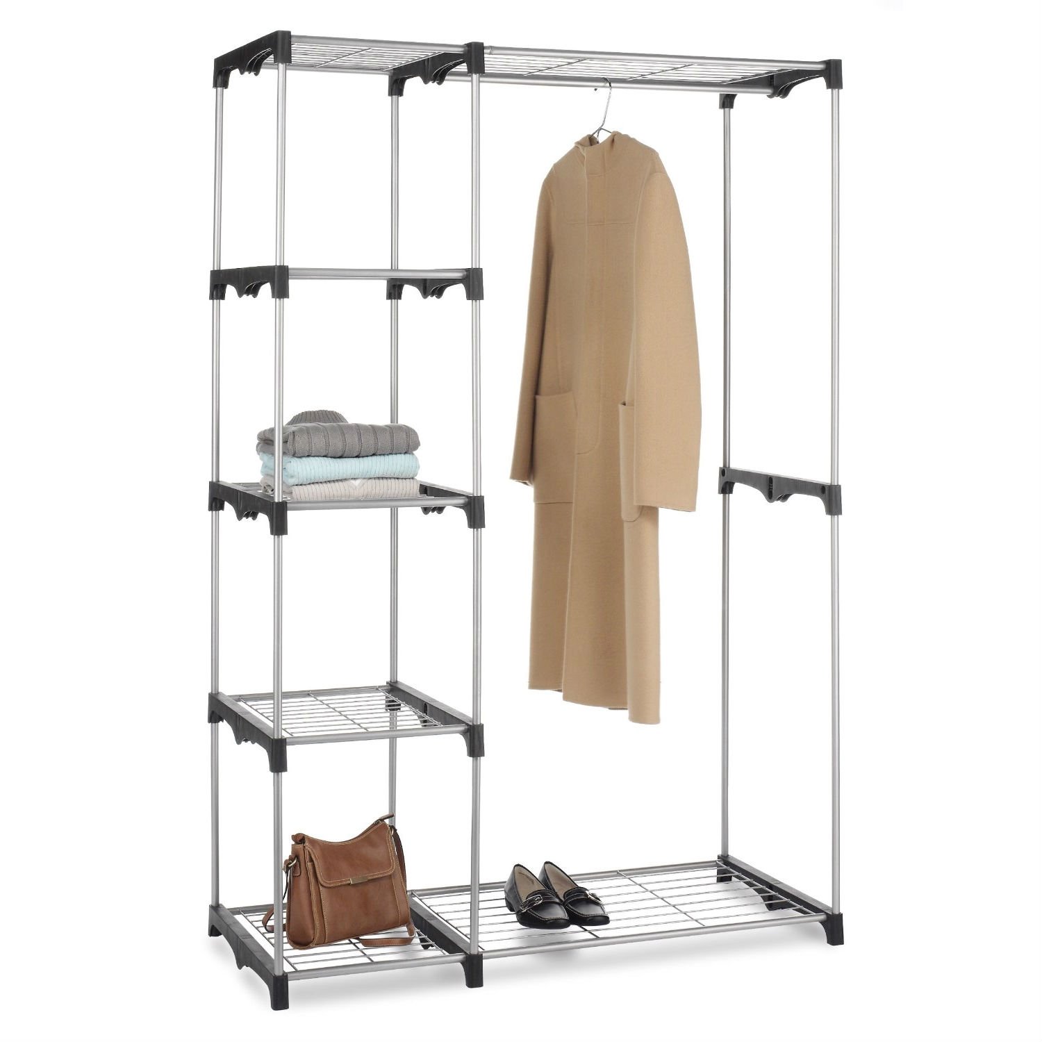 Freestanding Closet Organizer Garment Rack Storage Unit ...