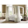 Queen size Sturdy Metal Canopy Bed Frame in White