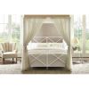 Queen size Sturdy Metal Canopy Bed Frame in White
