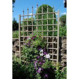 8 Ft Vinyl Trellis in Mocha Brown with Wall Mounting Hardware