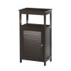 Modern Bathroom Floor Cabinet Free Standing Storage Unit in Espresso Wood Finish