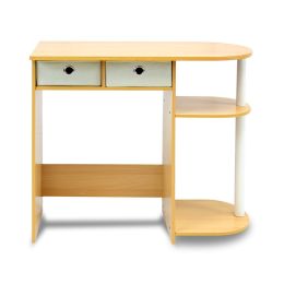 Home Office Laptop Computer Desk Table in Beech Ivory