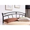 Full size Black Metal Platform Bed with Curvy Headboard and Footboard