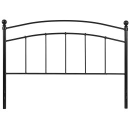 Full size Classic Black Metal Headboard with Round Posts