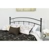 Full size Classic Black Metal Headboard with Round Posts