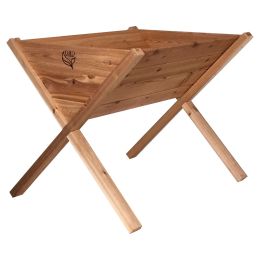 Elevated 2-Ft Cedar Wood Raised Garden Bed Planter Box - Modern Triangular Shape