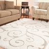 Hand-woven Ultimate Cream/ Beige Shag Rug (5'3 x 7'6)