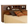 King size Bookcase Headboard with Adjustable Shelf in Cherry Finish