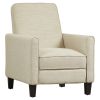 Club Chair Recliner Lounge in Light Beige Linen Upholstery