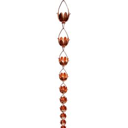 Lily Lotus Flower 100% Copper 8-Foot Rain Chain