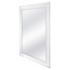 Large Rectangular Bathroom Wall Hanging Mirror with White Frame - 42 x 30 inch