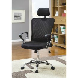 High Back Executive Mesh Office Computer Chair with Headrest in Black
