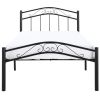 Twin size Black Metal Platform Bed with Headboard and Footboard