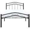 Twin size Black Metal Platform Bed with Headboard and Footboard