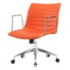 Orange Modern Mid-Back Office Chair Mid-Century Style with Metal Arms