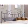 Full size Silver Metal Platform Bed Frame with Arched Headboard