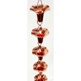 Pure Copper 8-Ft Flower Rain Chain Rainwater Gutter Downspout