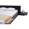 Queen Modern Platform Bed w/ Headboard and 2 Nightstands in Espresso
