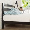 Queen Heavy Duty Metal Platform Bed Frame with Headboard and Wood Slats