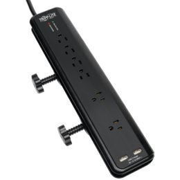 Tripp Lite 6-outlet Surge Protector With Clamps & 2 Usb Ports