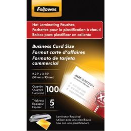 Fellowes Business Card Laminating Pouches 100 Pk