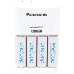 Panasonic 4-position Charger With Aa Eneloop Batteries 4 Pk