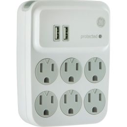 Ge 6-outlet Surge Protector With 2 Usb Charging Ports