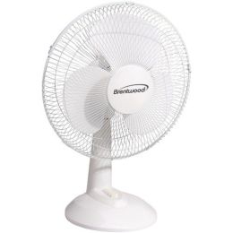 Brentwood Koolzone 16" Oscillating Desk Fan (white)