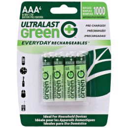 Ultralast Green Everyday Rechargeables Aaa Nimh Batteries 4 Pk