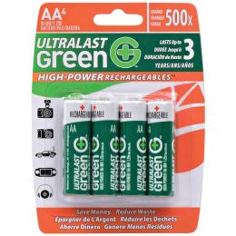 Ultralast Green High-power Rechargeables Aa Nimh Batteries 4 Pk