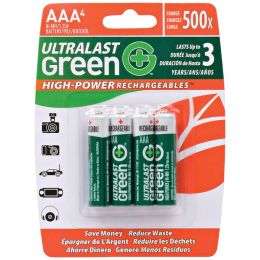 Ultralast Green High-power Rechargeables Aaa Nimh Batteries 4 Pk