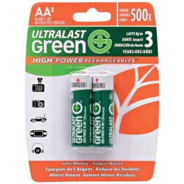 Ultralast Green High-power Rechargeables Aa Nimh Batteries 2 Pk