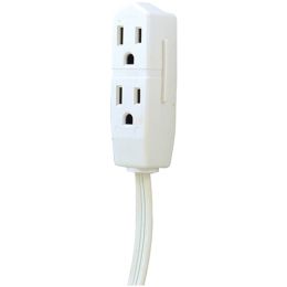 Ge 3-outlet Grounded Office Cord 8ft (white)