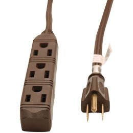 Ge 3-outlet Grounded Office Cord 8ft (brown)
