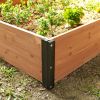 Solid Wood 3-Ft x 3-Ft Raised Garden Bed Planter Box - 12-inch High