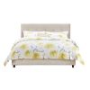 Full size Tan Linen Upholstered Platform Bed Frame with Button-Tufted Headboard