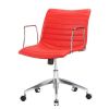 Red Faux Leather Upholstered Mid-century Modern Mid-Back Office Chair