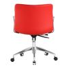 Red Faux Leather Upholstered Mid-century Modern Mid-Back Office Chair