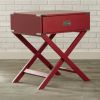 Modern 1-Drawer French Dovetail End Table Nightstand in Red Wood