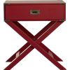 Modern 1-Drawer French Dovetail End Table Nightstand in Red Wood