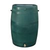 Green 50-Gallon Rain Barrel in UV Resistant Plastic w/ Brass Spigot