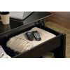 Black Wood Finish Lift-Top Coffee Table with Bottom Storage Space