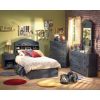 Dark Blueberry Wood Finish 6 Drawer Bedroom Dresser