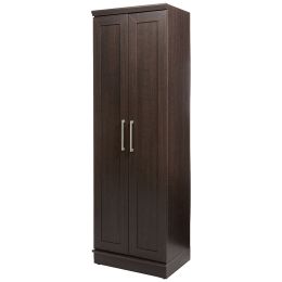 Bedroom Wardrobe Cabinet Storage Closet Organizer in Dark Brown Oak Finish